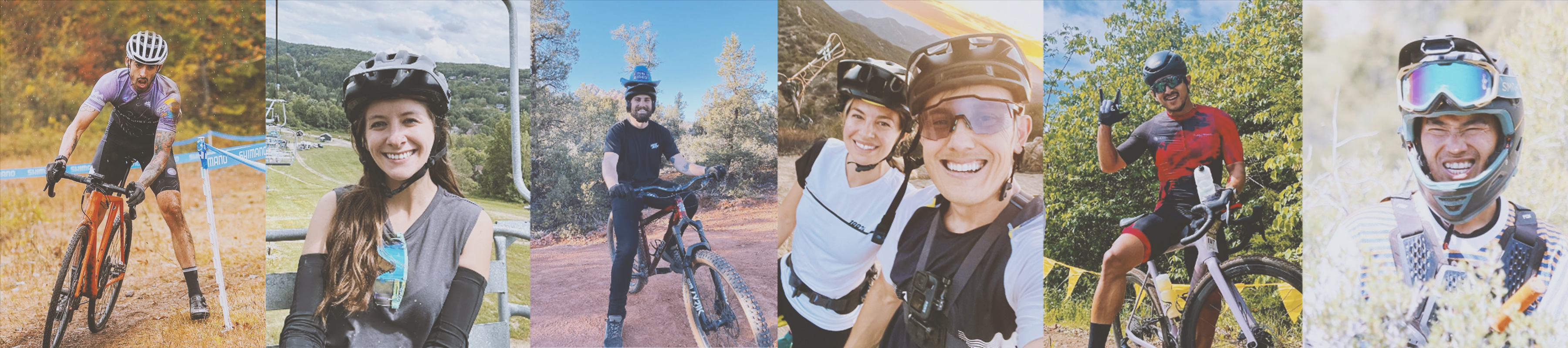 Images of several Jenson USA Social Ambassadors on Bikes